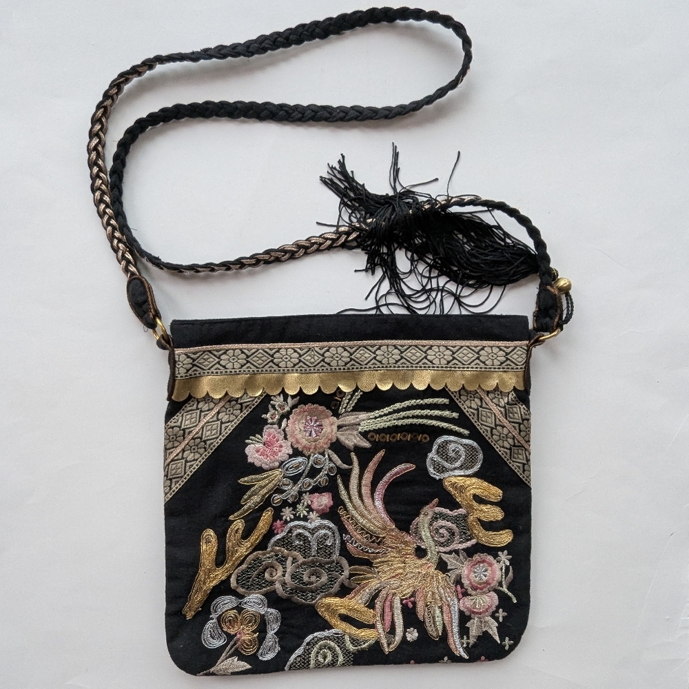 Rare LaBellum Hillary Scott Metallic Embroidered Boho Purse Bag